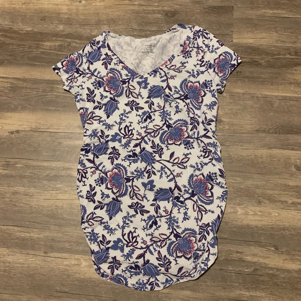 Floral Ruched maternity tee